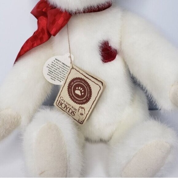 Boyds Bear White Red Ribbon Valentine Love Bear - Picture 4 of 14